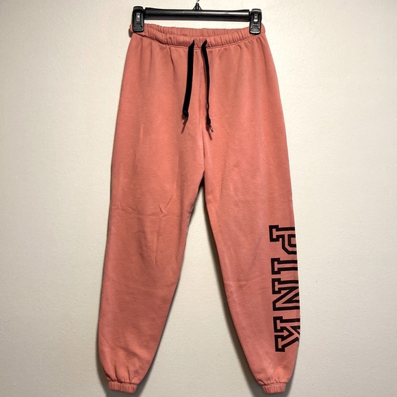 PINK Victoria's Secret Pants - Victorias Secret PINK Joggers with “PINK” on Left Leg, Size XS, Pink and Black